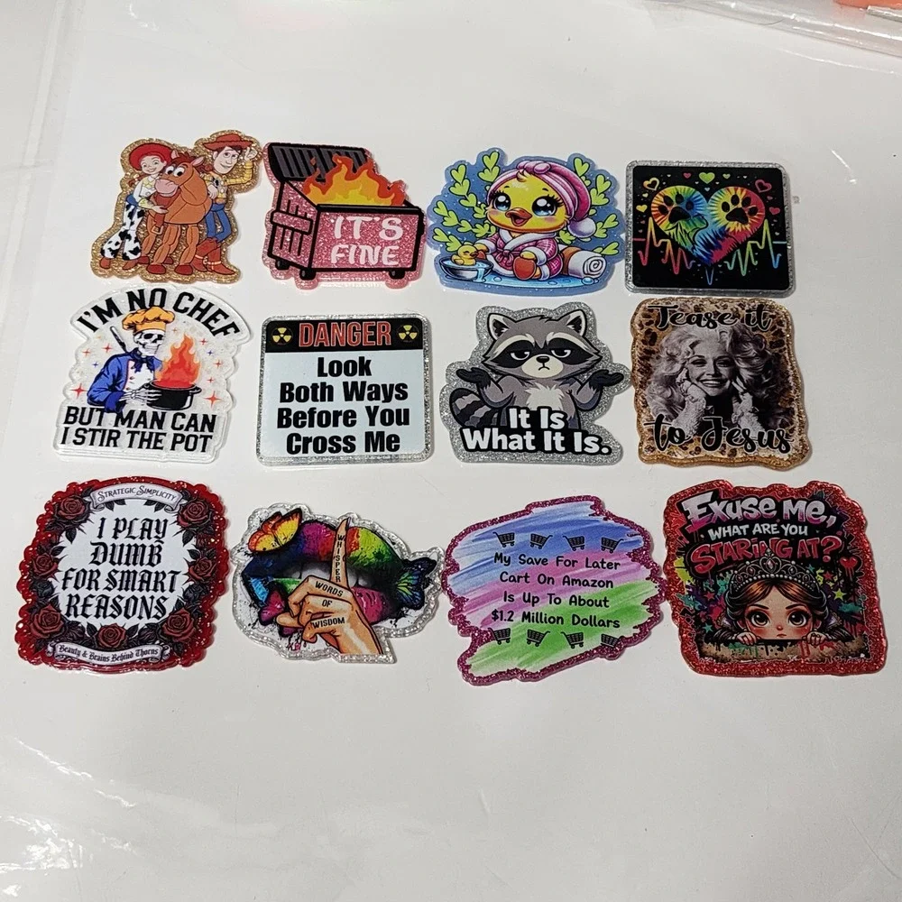 New Inventory Flats Flatback Crafts Badge Keychain for Review Purposes